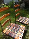 Kitchen Chair Set With Woven Leather Recycled Belts For Seats 10 small