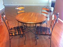 Kitchen Chair Set With Woven Leather Recycled Belts For Seats 13 small