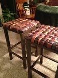 Custom Backless Barstools With Woven Recycled Leather Belt Seat 3 small