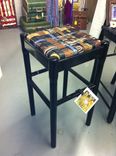 Custom Backless Barstools With Woven Recycled Leather Belt Seat 4 small