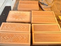Carved Wooden Boxes 6 small