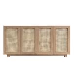 Coastal Charm White Oak Media Center With Rattan Doors 1 small