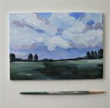 Original Acrylic Impressionist Landscape Painting, 7" X 5" 1 small