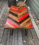 Wine Barrel Chevron Coffee Table With Free Shipping 3 small