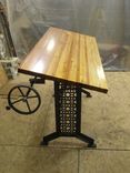 Industrial Drafting Desk With Reclaimed Wood Top 3 small
