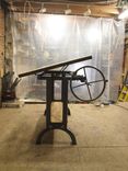 Stand Up Industrial Drafting Table With Oak Top 2 small