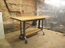 Stand Up Industrial Drafting Table With Oak Top 4 small