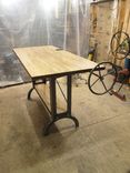 Stand Up Industrial Drafting Table With Oak Top 5 small