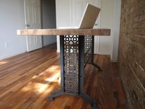 Industrial Desk Table Metal Iron Base 3 small