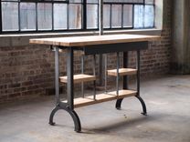 Maple Modern / Industrial Kitchen Island Console Table 1 small