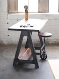 Walnut French Industrial Work Station 4 small