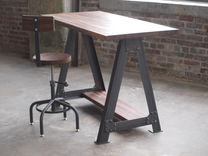 Walnut Stand Up Sit Down Work Station Desk 3 small