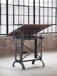 Large Walnut Industrial Drafting Table Desk 5 small