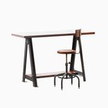 Walnut Stand Up Sit Down Work Station Desk 1 small