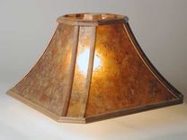 Aurora Arts-And-Crafts Table Lamp With Wood Framed Mica Shade 6 small