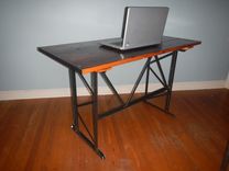 Reclaimed Wood And Welded Steel Industrial Style Desk 1 small