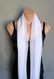 White Chiffon Scarf With Pink Edging 2 small