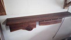 Black Walnut Entry Shelf W/ Drawer 5 small