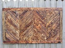 Chevron Wood Wall Art Made From Reclaimed Pallet Wood - Queen Headboard 2 small
