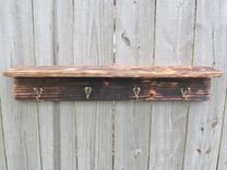 Rustic Wood Shelf With Hooks Made From Reclaimed Pallet Wood Coat Rack 5 small
