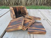 Coaster Set Of 4 With Holder Made From Reclaimed Pallet Wood 2 small