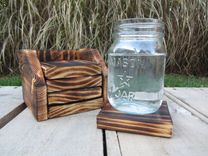 Coaster Set Of 4 With Holder Made From Reclaimed Pallet Wood 3 small