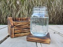 Coaster Set Of 4 With Holder Made From Reclaimed Pallet Wood 5 small