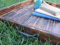 Wood Ottoman Tray Made From Reclaimed Pallet Wood Serving Tray 1 small