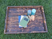 Wood Ottoman Tray Made From Reclaimed Pallet Wood Serving Tray 3 small