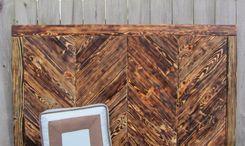 Wood Chevron King/Queen/Full Headboard Made From Reclaimed Pallet Wood - Chevron Wall Art 2 small