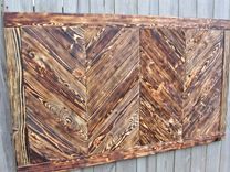Wood Chevron King/Queen/Full Headboard Made From Reclaimed Pallet Wood - Chevron Wall Art 3 small