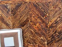 Wood Chevron King/Queen/Full Headboard Made From Reclaimed Pallet Wood - Chevron Wall Art 4 small