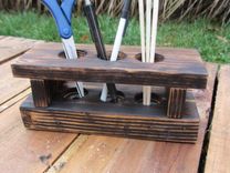 Desk Organizer Made From Reclaimed Wood Pallets - Wood Desk Caddy - Wood Desk Storage 1 small