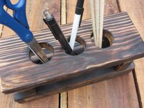 Desk Organizer Made From Reclaimed Wood Pallets - Wood Desk Caddy - Wood Desk Storage 3 small