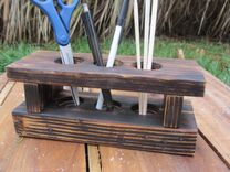 Desk Organizer Made From Reclaimed Wood Pallets - Wood Desk Caddy - Wood Desk Storage 4 small