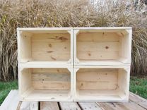 Small Wood Crate Stackable Made From Reclaimed Wood Pallets Set Of 4 Crate Set 1 small