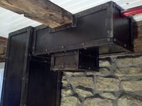 Steel Plates On A Timber Wall. 4 small