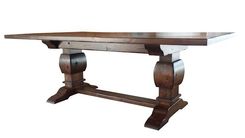 Knotty Alder Trestle Table Gunstock Finish 1 small