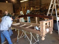 Hand Carved Solid Claro Walnut Sofa 13 small