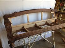 Hand Carved Solid Claro Walnut Sofa 15 small