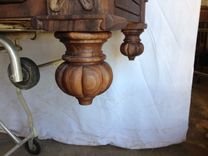 Hand Carved Solid Claro Walnut Sofa 16 small