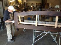 Hand Carved Solid Claro Walnut Sofa 18 small