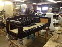 Hand Carved Solid Claro Walnut Sofa 19 small