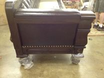 Hand Carved Solid Claro Walnut Sofa 20 small