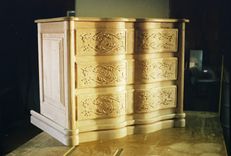 3-Drawer Alder Serpentine Chest Of Drawers 1 small