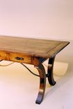 Solid Alder Desk With Hand-Forged Iron Stretcher 1 small
