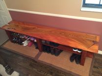 Genkan Bench /  Entryway Bench With Captured Russian Olive Top 6 small