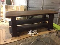 Genkan Bench / Entryway Bench In White Oak And Fir 3 small