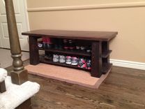 Genkan Bench / Entryway Bench In White Oak And Fir 1 small