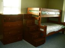 Twin Over Queen Bunk Bed Suite With Staircase Storage And Dresser 1 small
